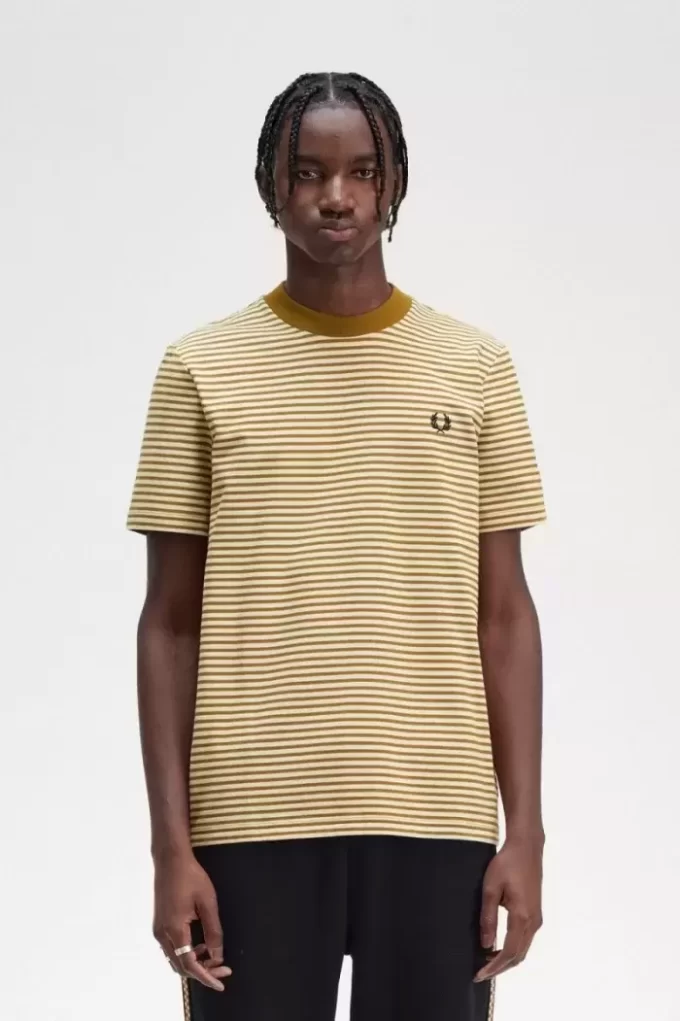 T-shirt épais à fines rayures pour homme