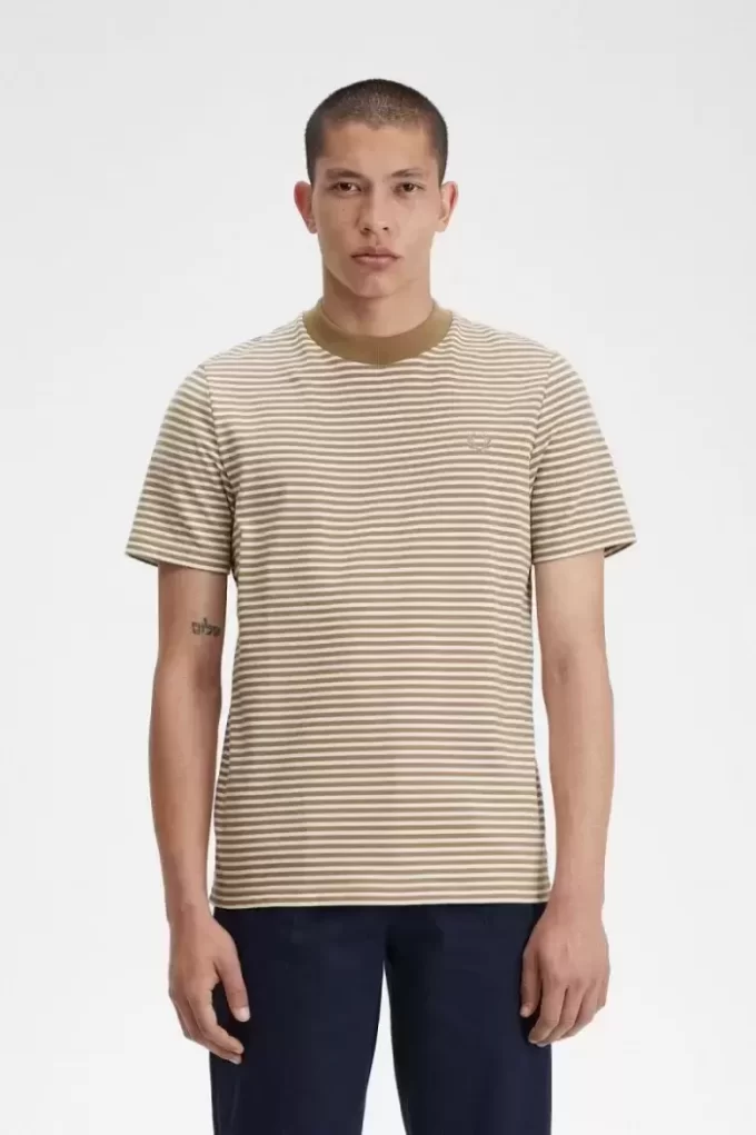 T-shirt épais à fines rayures pour homme