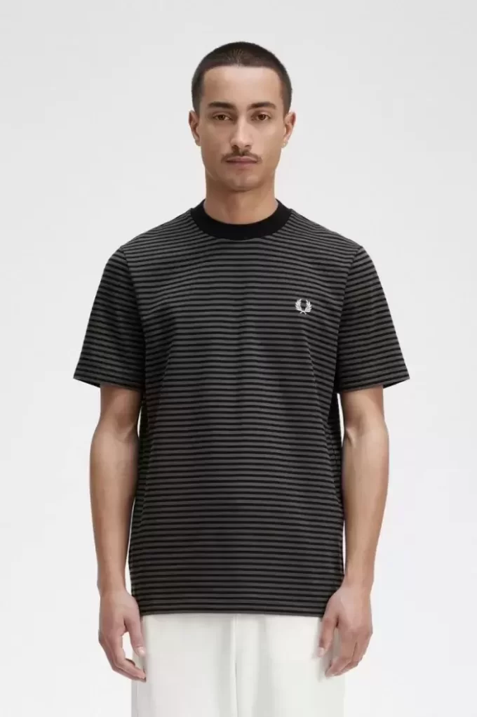 T-shirt épais à fines rayures pour homme