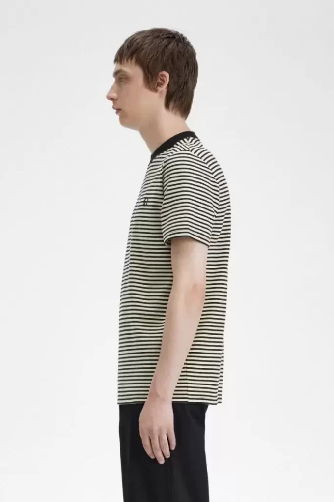 T-shirt épais à fines rayures pour homme