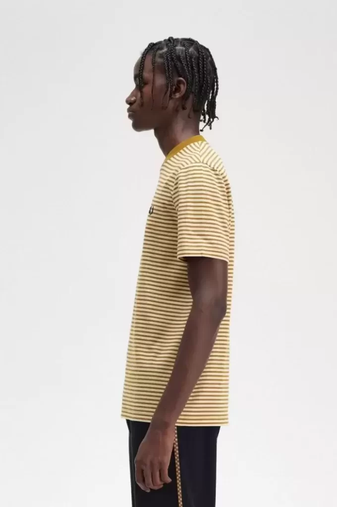 T-shirt épais à fines rayures pour homme