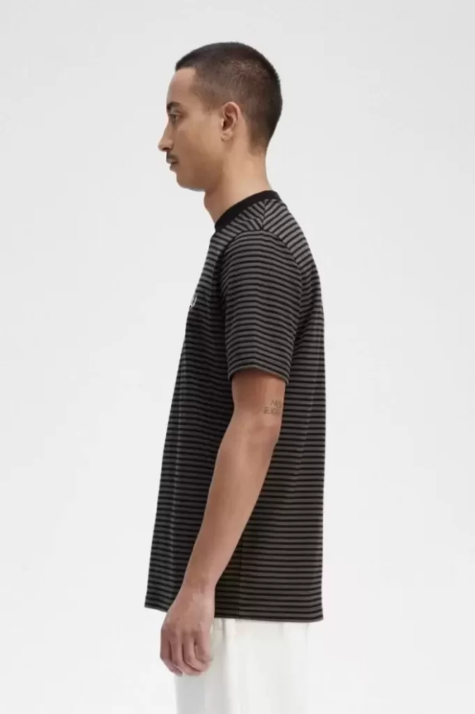 T-shirt épais à fines rayures pour homme