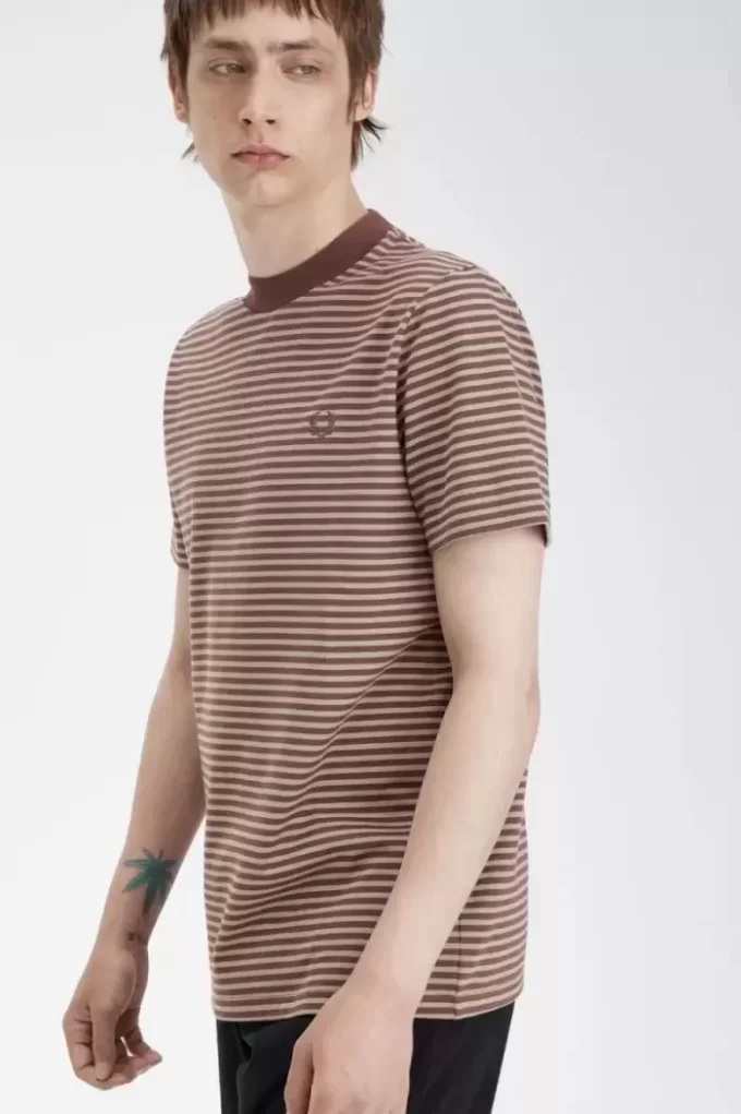 T-shirt épais à fines rayures pour homme