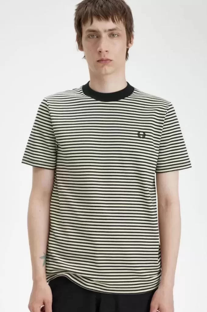 T-shirt épais à fines rayures pour homme