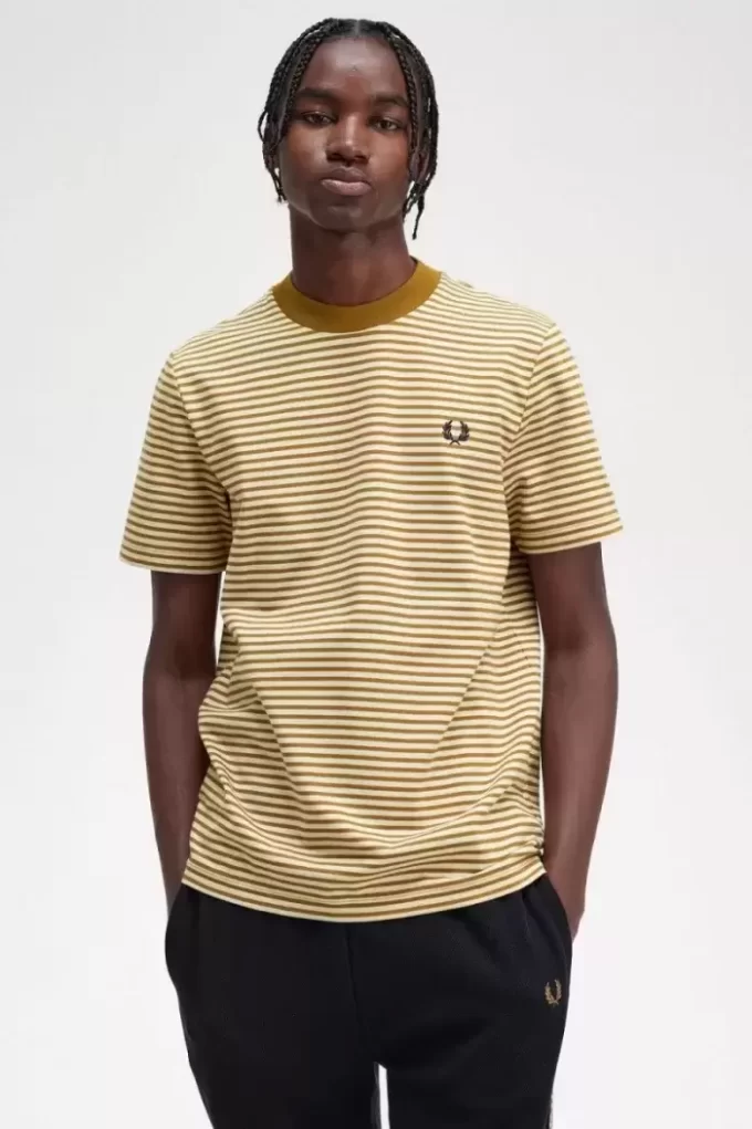 T-shirt épais à fines rayures pour homme