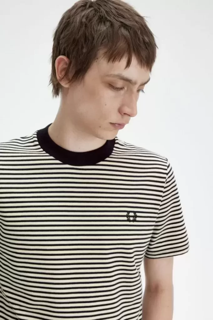 T-shirt épais à fines rayures pour homme