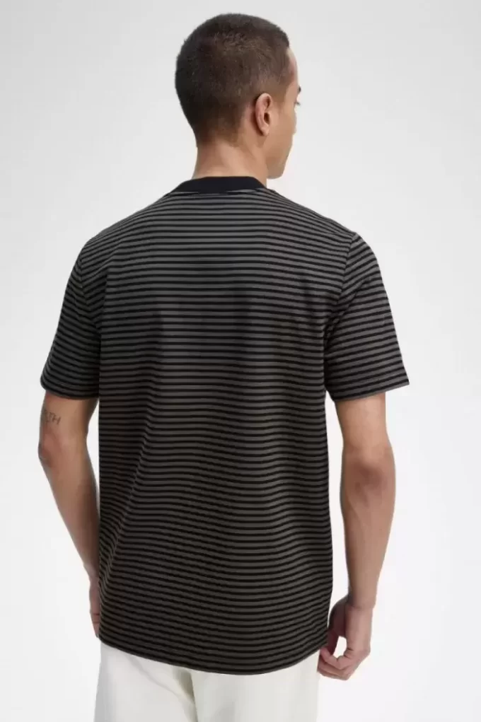 T-shirt épais à fines rayures pour homme