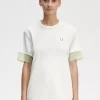 T-shirt piqué à bordure transparente pour femme