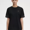 T-shirt piqué à bordure transparente pour femme