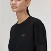 T-shirt piqué à bordure transparente pour femme