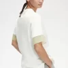 T-shirt piqué à bordure transparente pour femme
