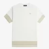 T-shirt piqué à bordure transparente pour femme