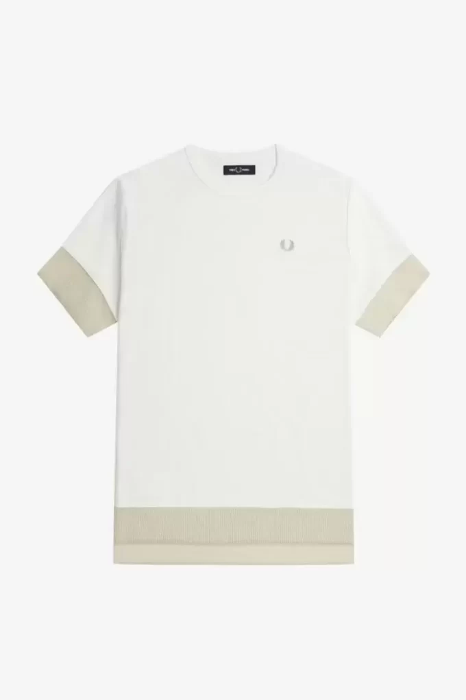 T-shirt piqué à bordure transparente pour femme