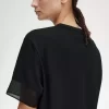 T-shirt piqué à bordure transparente pour femme