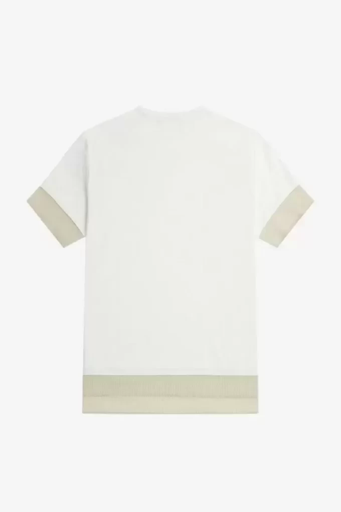 T-shirt piqué à bordure transparente pour femme