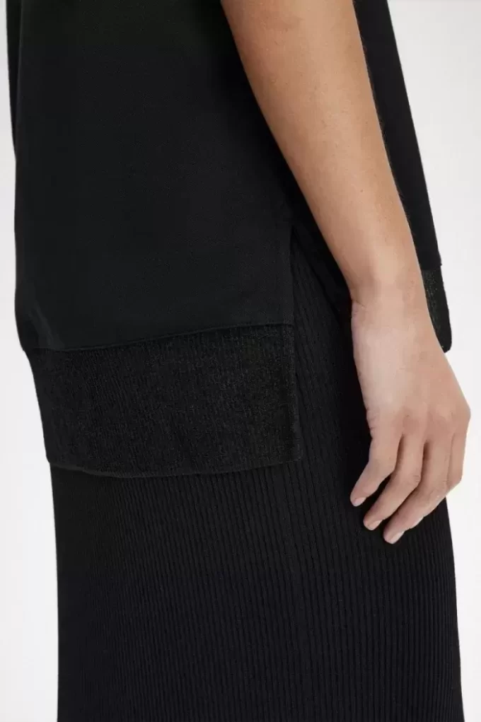T-shirt piqué à bordure transparente pour femme