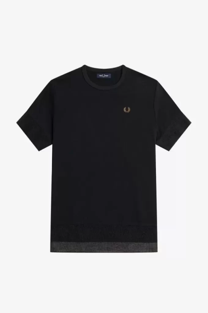 T-shirt piqué à bordure transparente pour femme