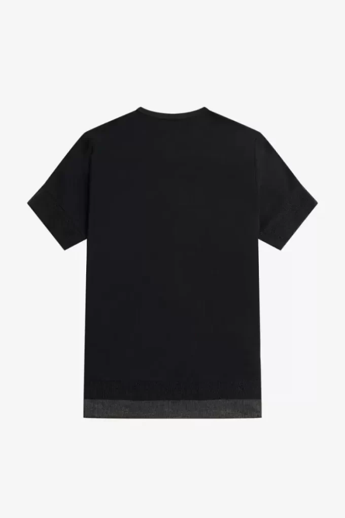 T-shirt piqué à bordure transparente pour femme