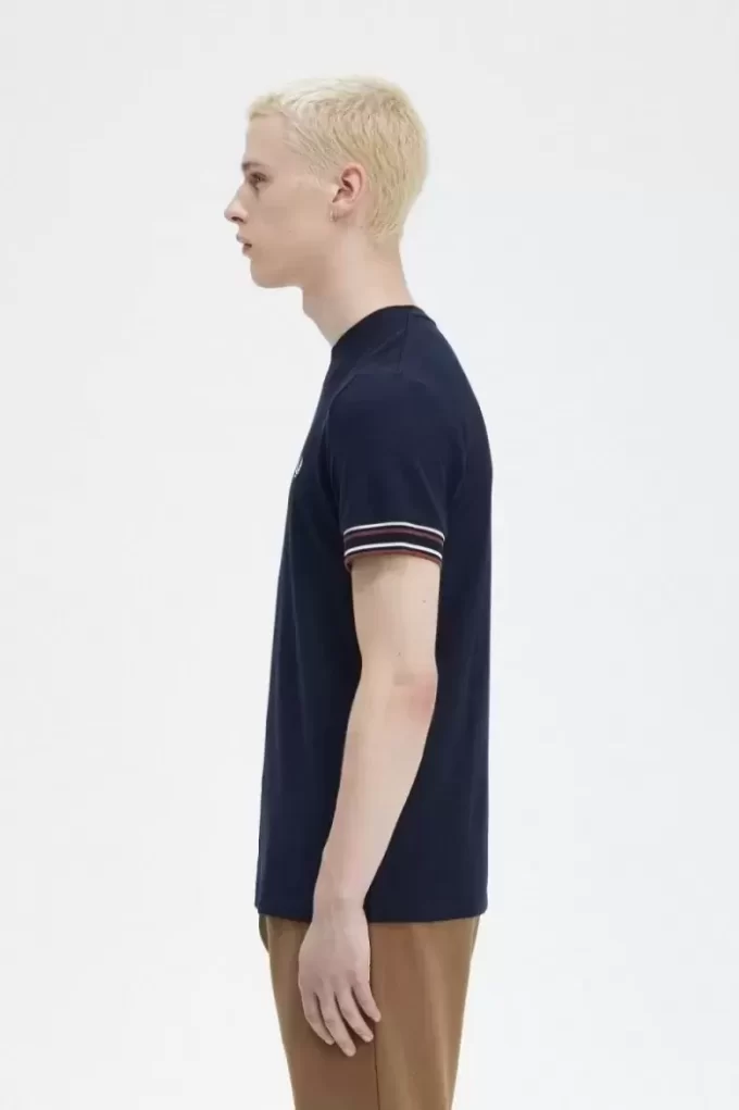 T-shirt piqué à liseré audacieux pour homme