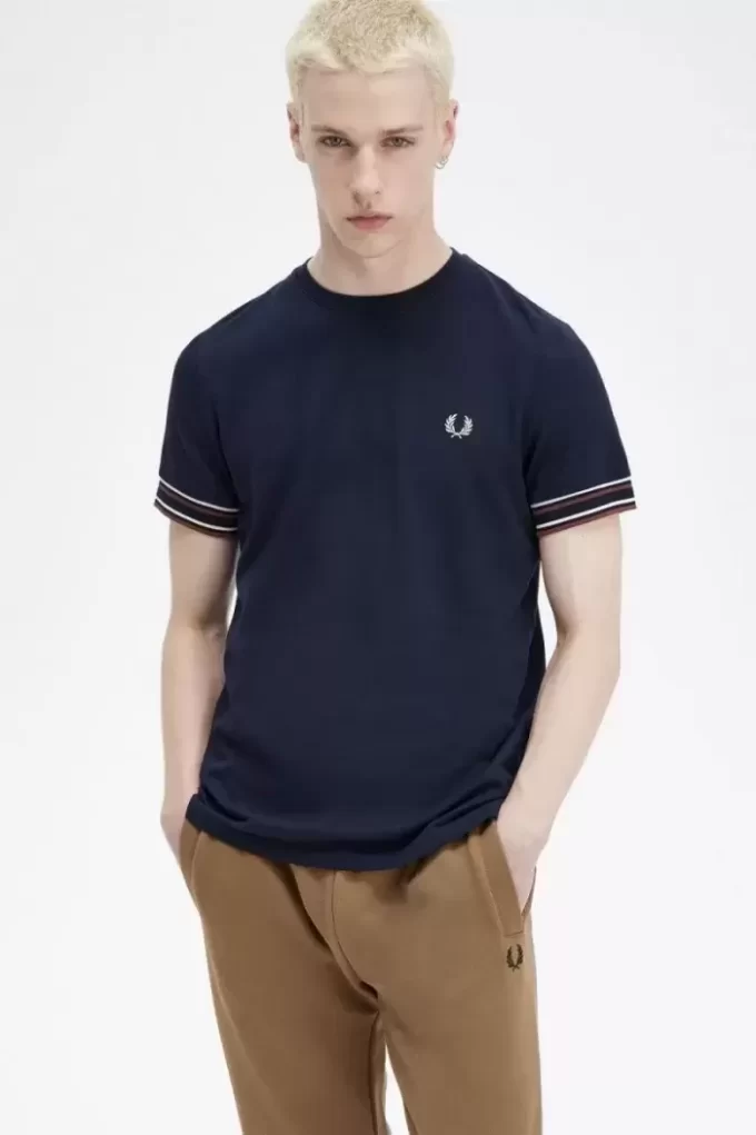 T-shirt piqué à liseré audacieux pour homme