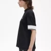 T-shirt piqué à revers pour femme