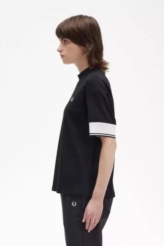T-shirt piqué à revers pour femme