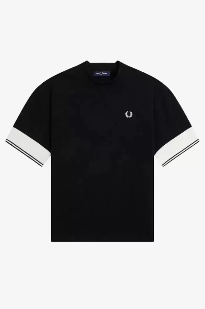 T-shirt piqué à revers pour femme