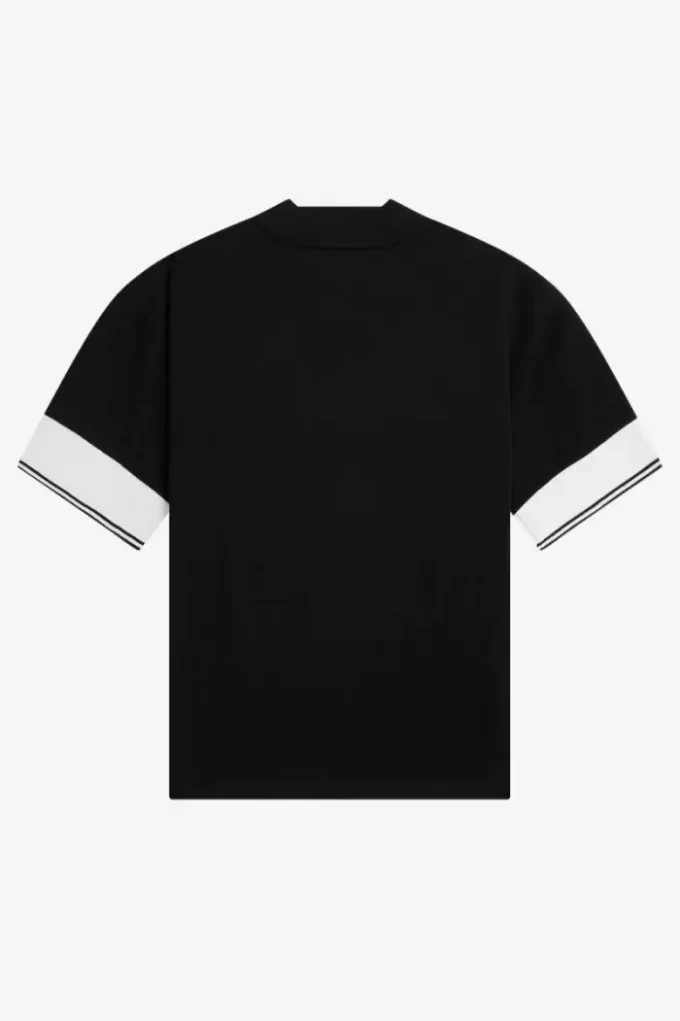 T-shirt piqué à revers pour femme
