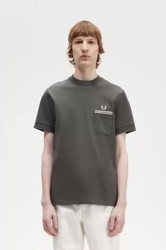 T-shirt à poche à double liseré pour homme