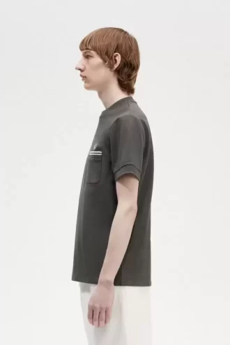 T-shirt à poche à double liseré pour homme