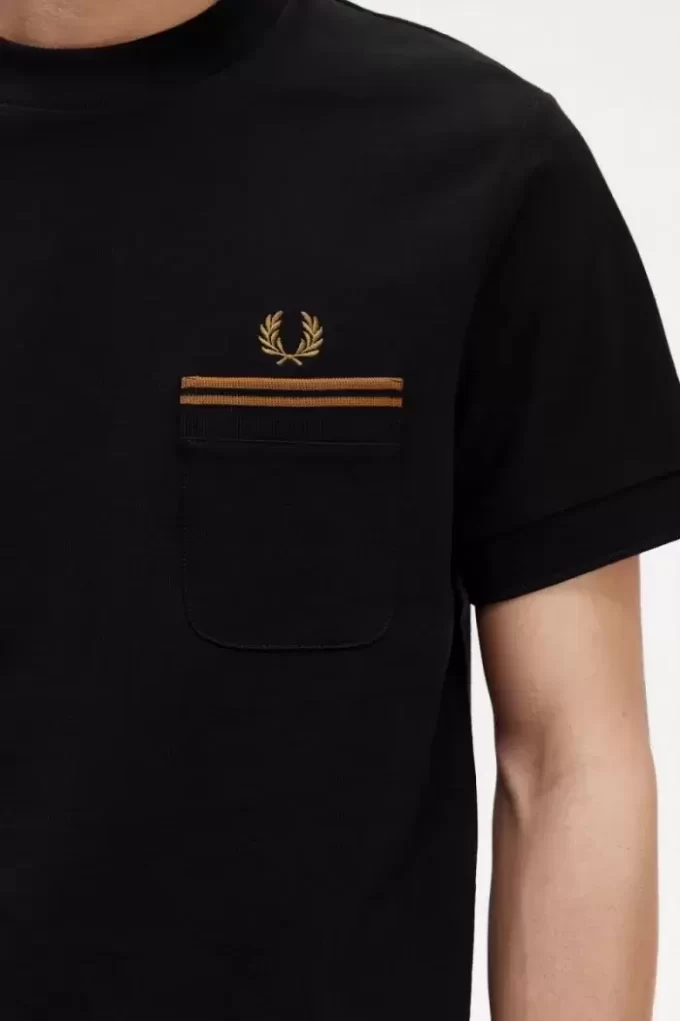 T-shirt à poche à double liseré pour homme