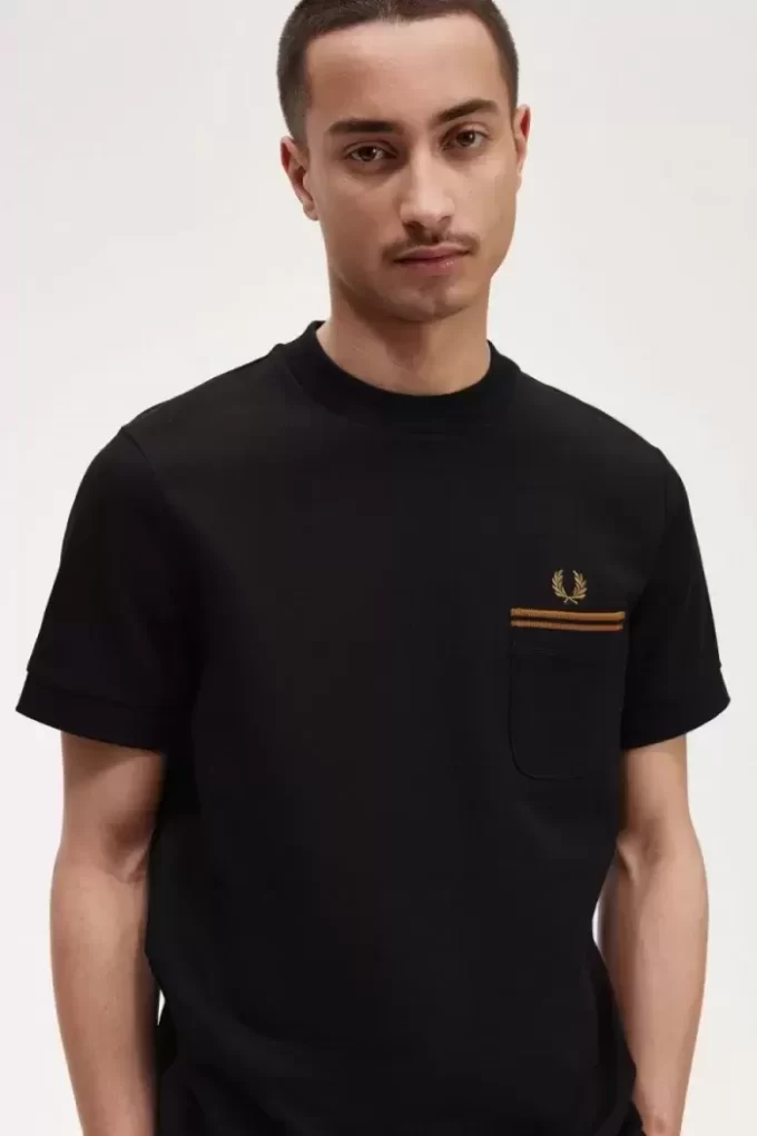 T-shirt à poche à double liseré pour homme