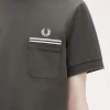 T-shirt à poche à double liseré pour homme