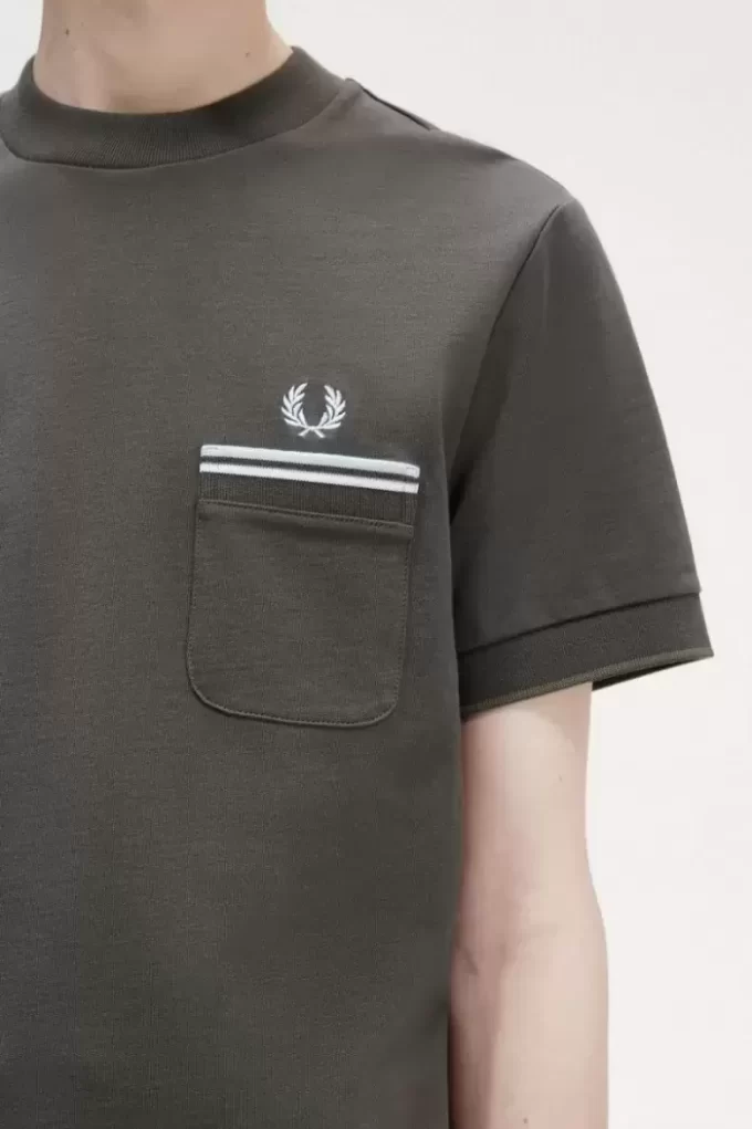 T-shirt à poche à double liseré pour homme
