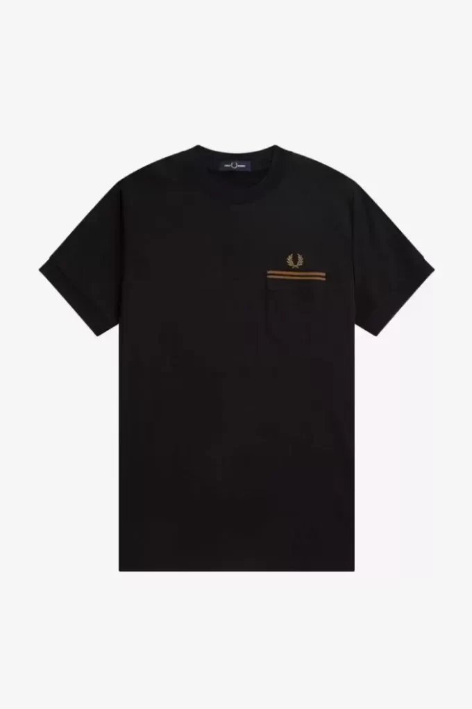 T-shirt à poche à double liseré pour homme