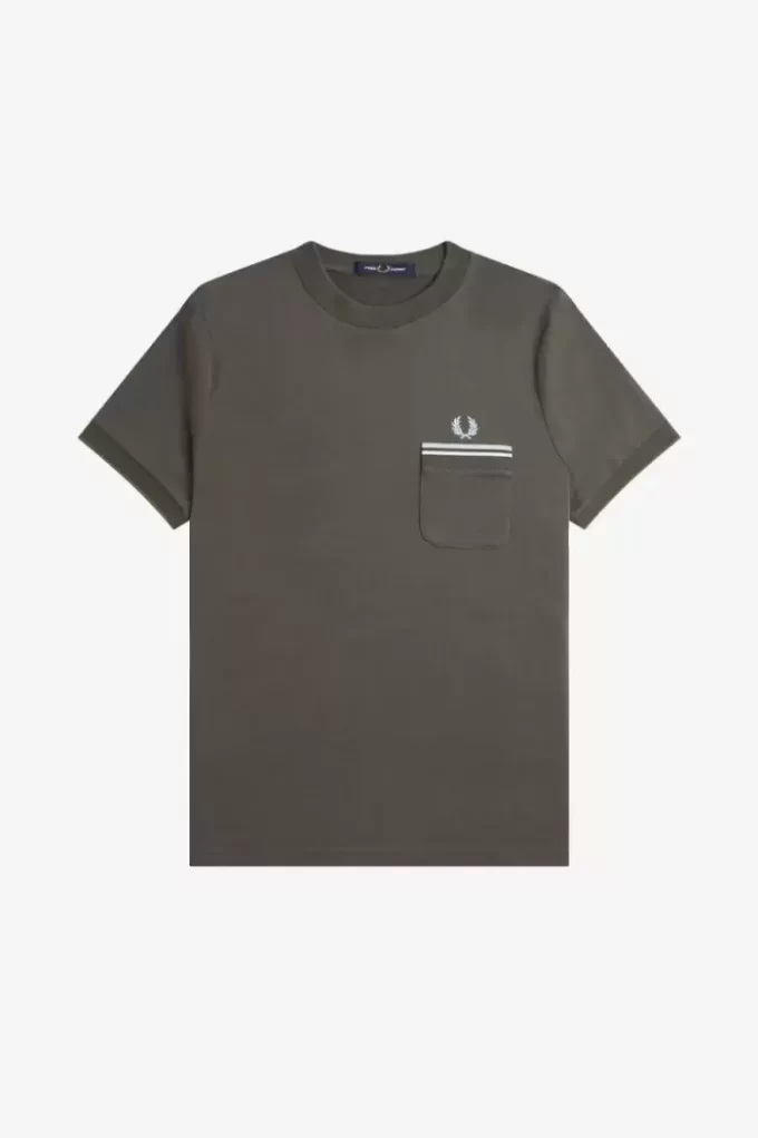 T-shirt à poche à double liseré pour homme