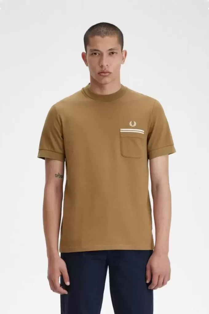 T-shirt à poche en jersey bouclé pour homme