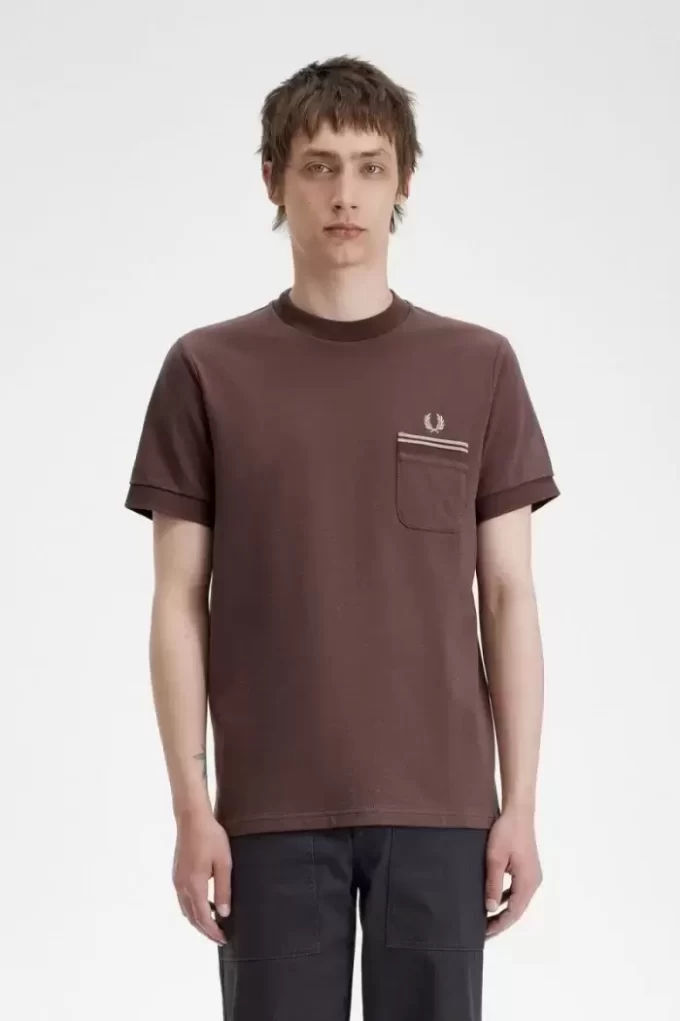 T-shirt à poche en jersey bouclé pour homme