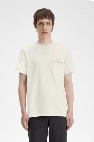 T-shirt à poche en jersey bouclé pour homme