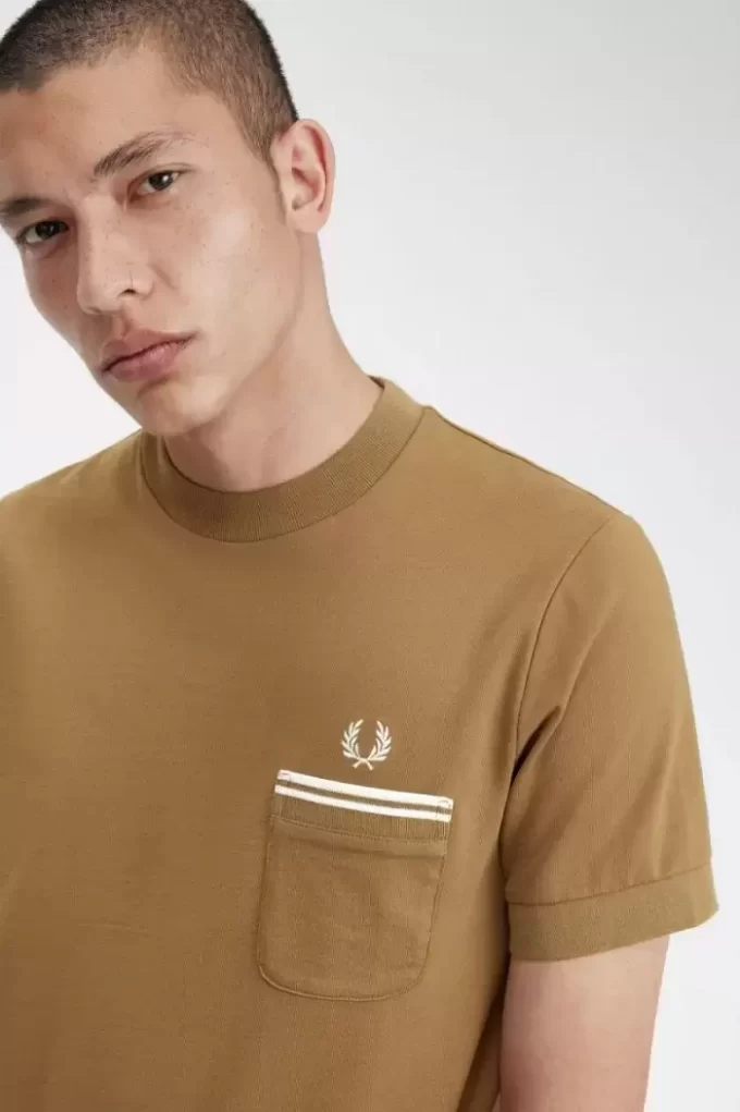 T-shirt à poche en jersey bouclé pour homme