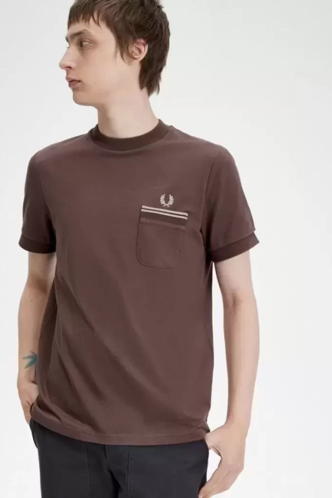 T-shirt à poche en jersey bouclé pour homme