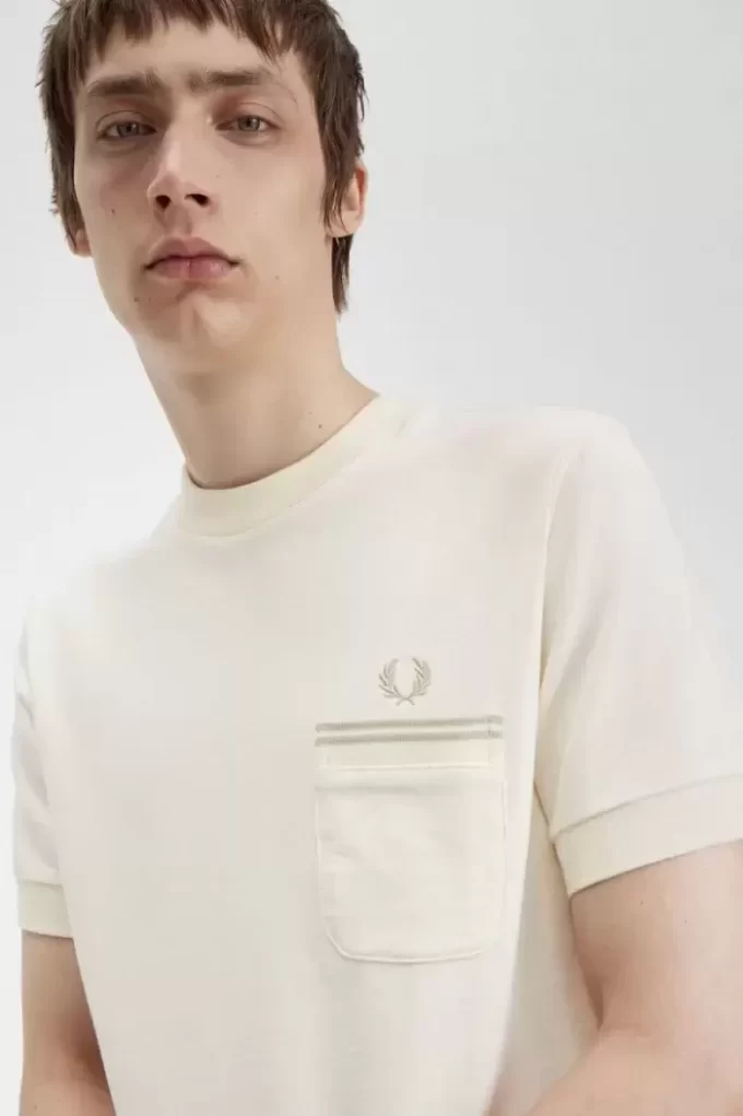 T-shirt à poche en jersey bouclé pour homme