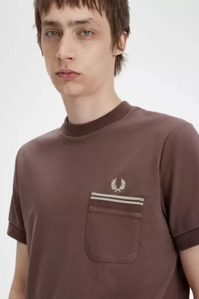T-shirt à poche en jersey bouclé pour homme