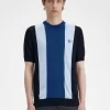 T-shirt rayé en maille fine pour homme
