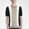 T-shirt rayé en maille fine pour homme