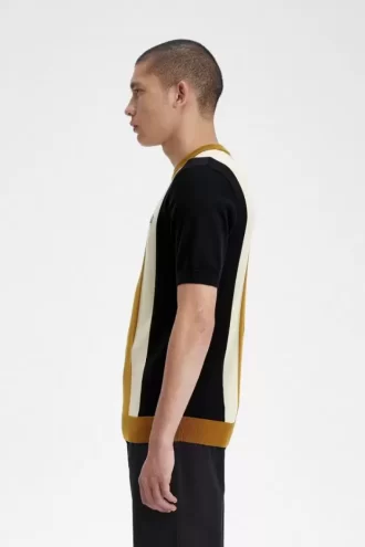 T-shirt rayé en maille fine pour homme