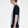 T-shirt rayé en maille fine pour homme