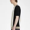 T-shirt rayé en maille fine pour homme