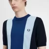 T-shirt rayé en maille fine pour homme
