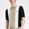 T-shirt rayé en maille fine pour homme